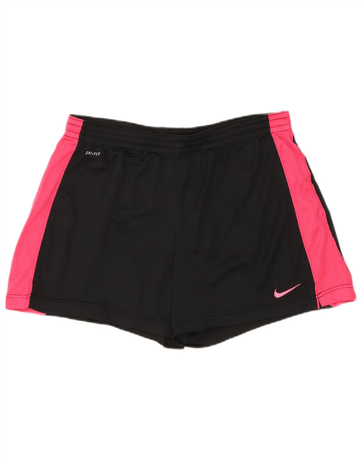 Мужские спортивные шорты Nike Dri Fit, большие черные полиэстер с цветными блоками