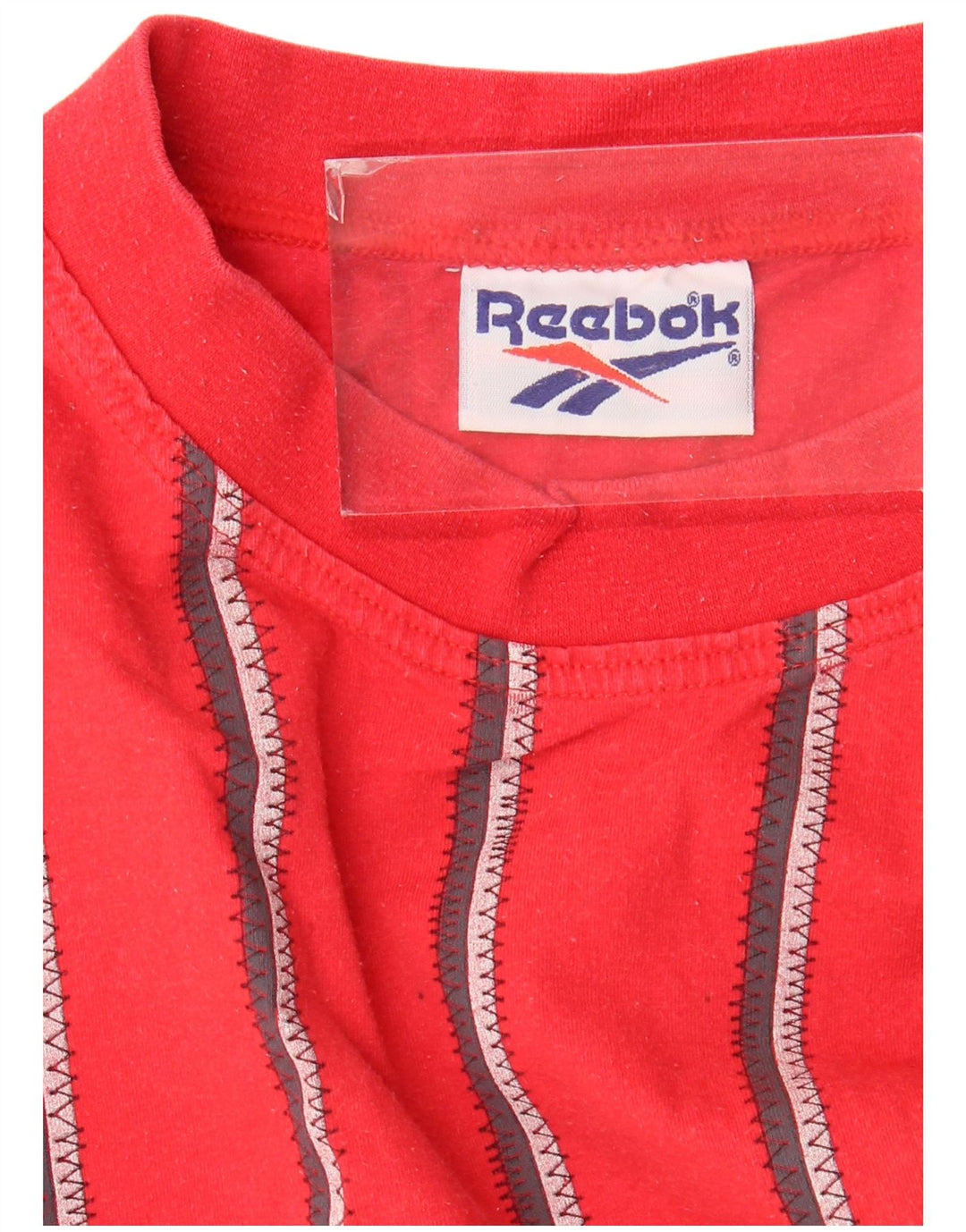Мужская футболка Reebok из хлопка в красную полоску среднего размера