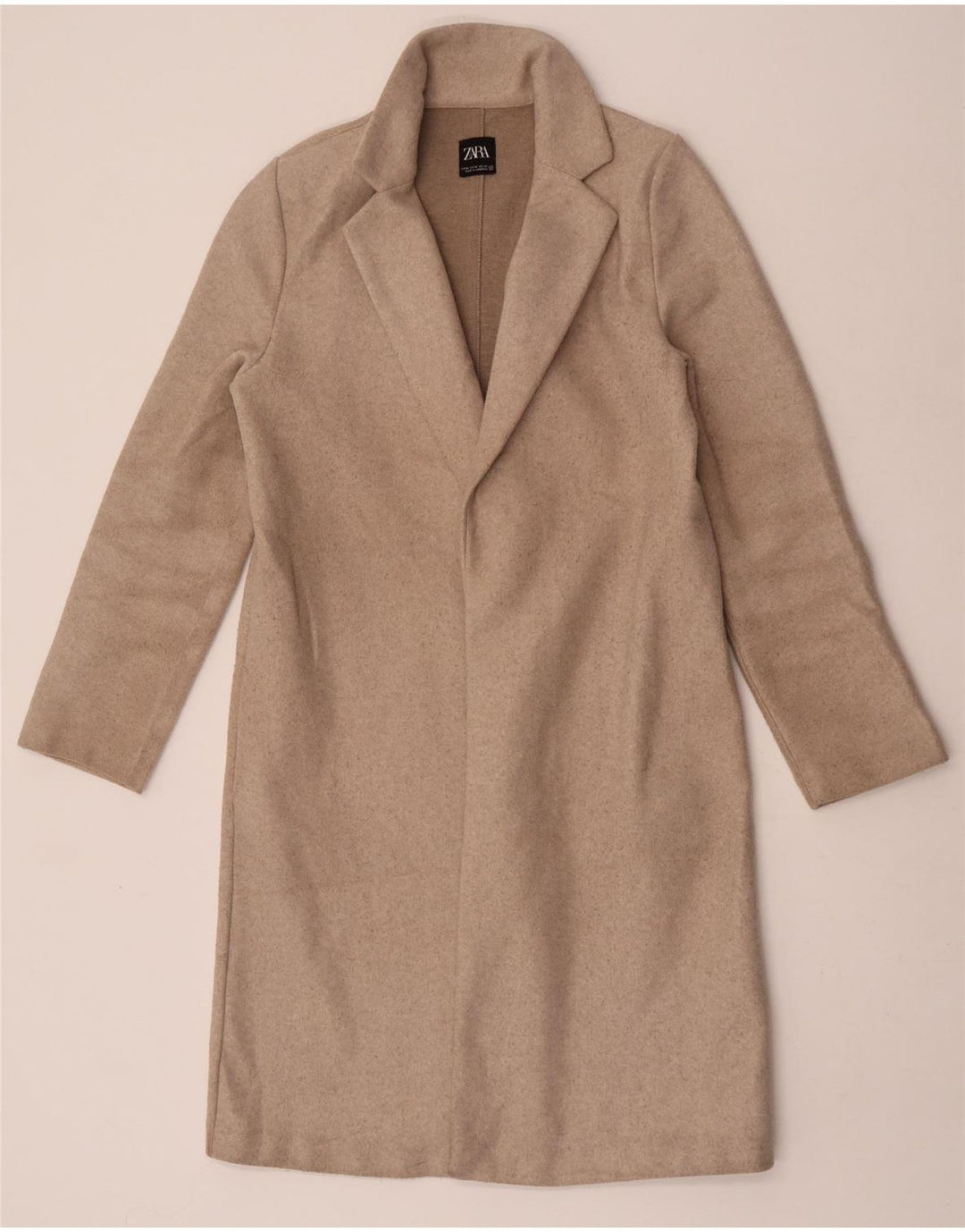 Женское пальто Zara UK 12, средний бежевый полиэстер