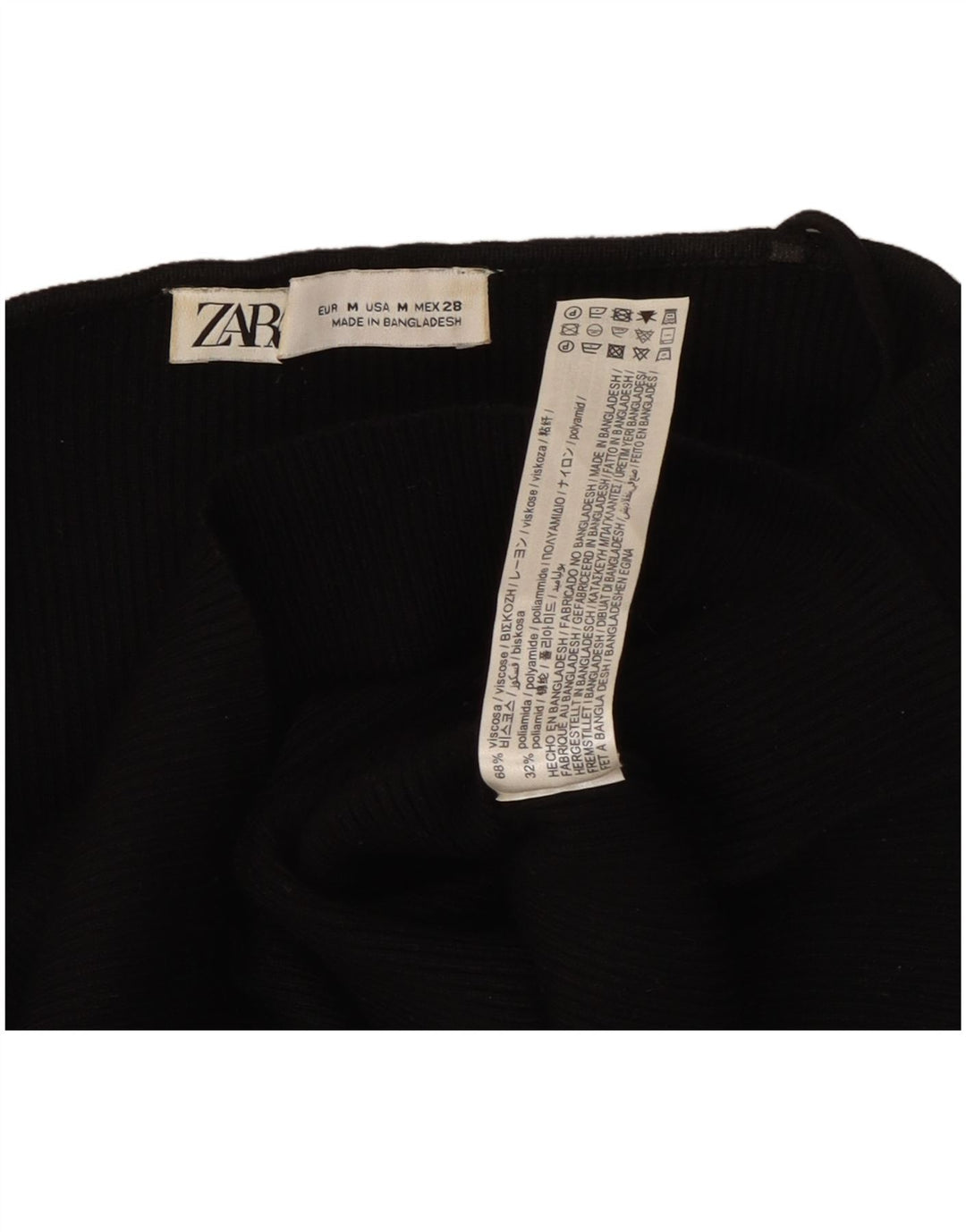 Женский укороченный топ Zara с открытыми плечами и длинными рукавами UK 12, средний черный, вискоза