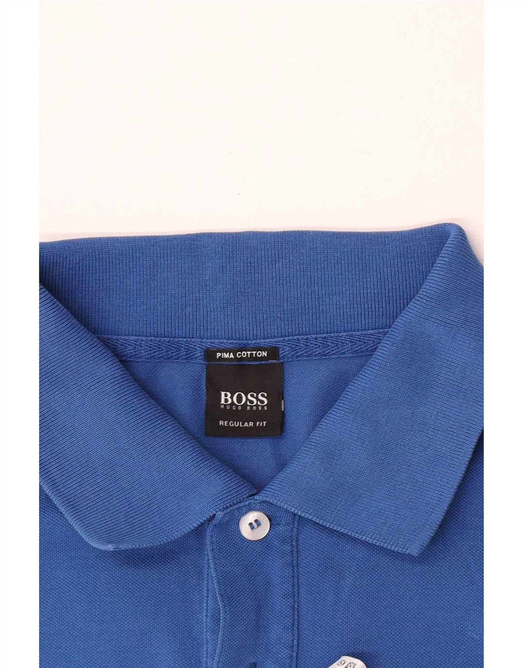 Мужская рубашка-поло обычного кроя Hugo Boss, большая синяя хлопковая ткань