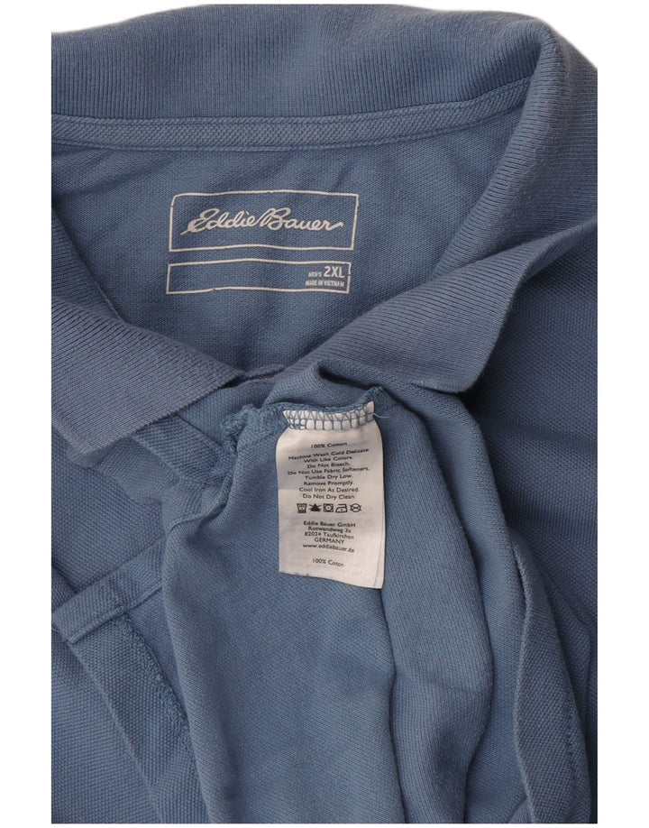 Мужская рубашка-поло Eddie Bauer 2XL, синяя, хлопок