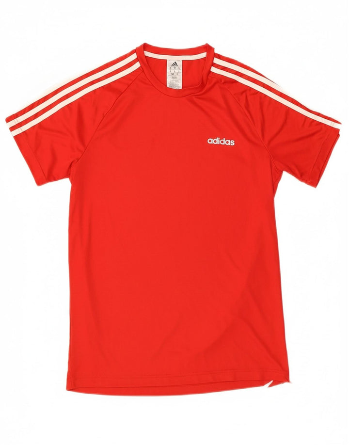 ADIDAS Mens Aeroready T-Shirt Top Medium Red Polyester Vintage Adidas and Second-Hand Adidas from Messina Hembry 