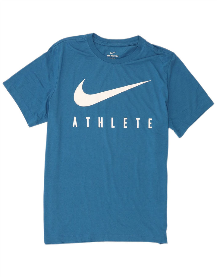 Мужская футболка Nike Dri Fit с рисунком, большой синий полиэстер
