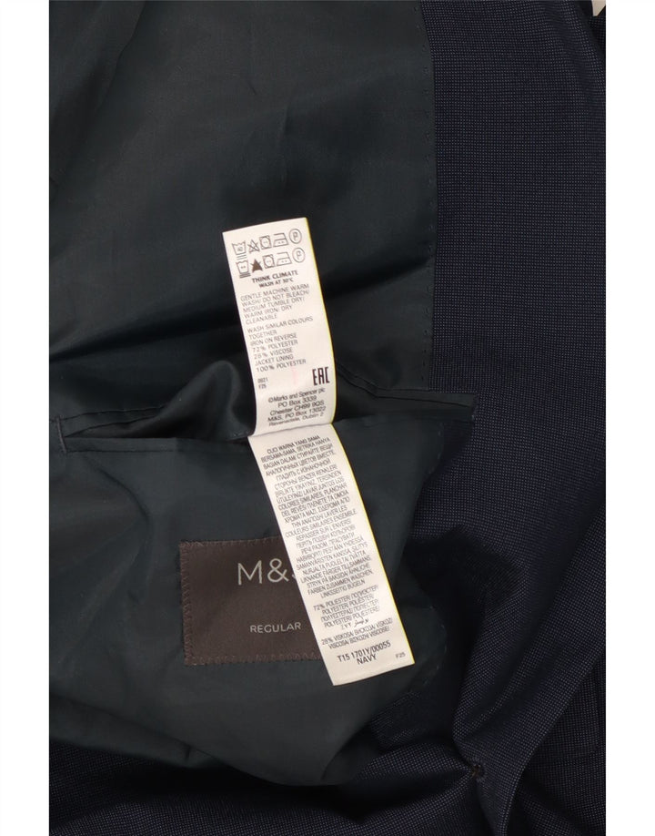 Мужской пиджак Marks & Spencer с 2 пуговицами, Великобритания 46 XL, темно-синий, полиэстер