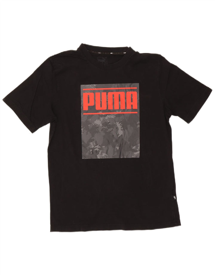Мужская футболка с рисунком Puma, черный хлопок, средний размер