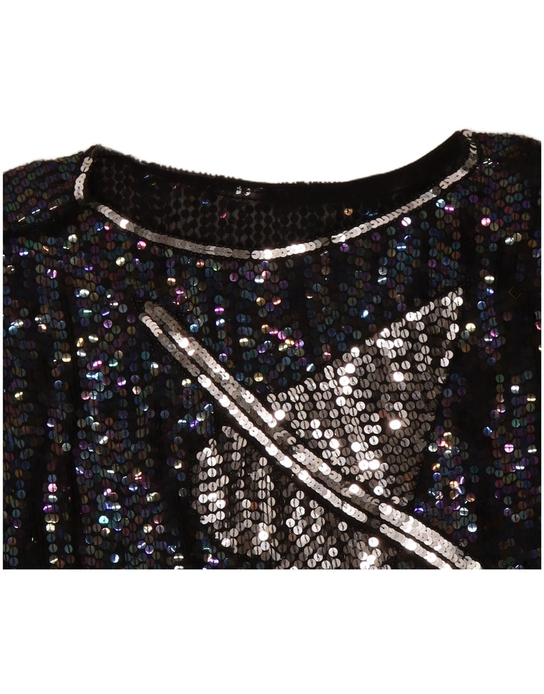 ВИНТАЖНАЯ женская блузка с графическим рисунком UK 14, большое черное сердце в крапинку