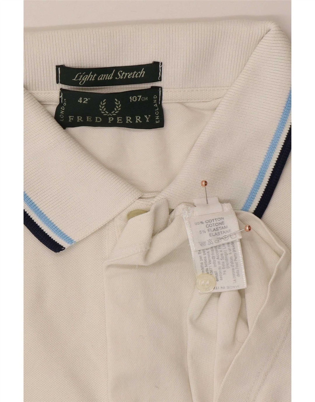 Мужская рубашка поло Fred Perry среднего размера, белый хлопок