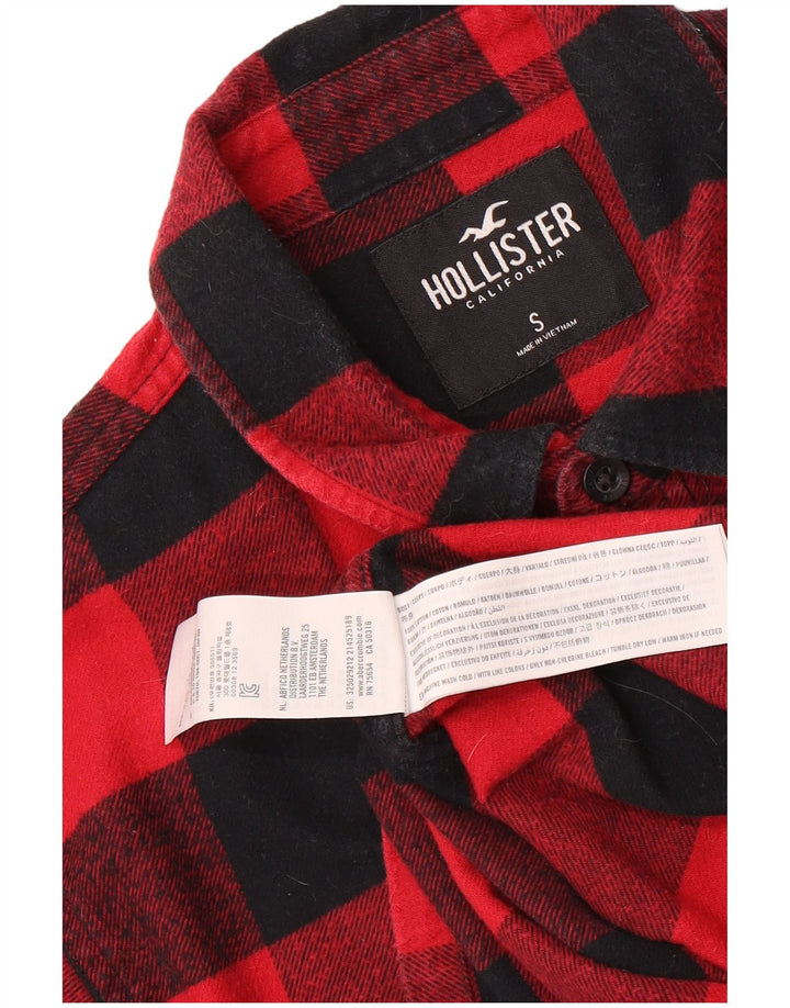 Мужская фланелевая рубашка Hollister, маленькая красная клетка, хлопок