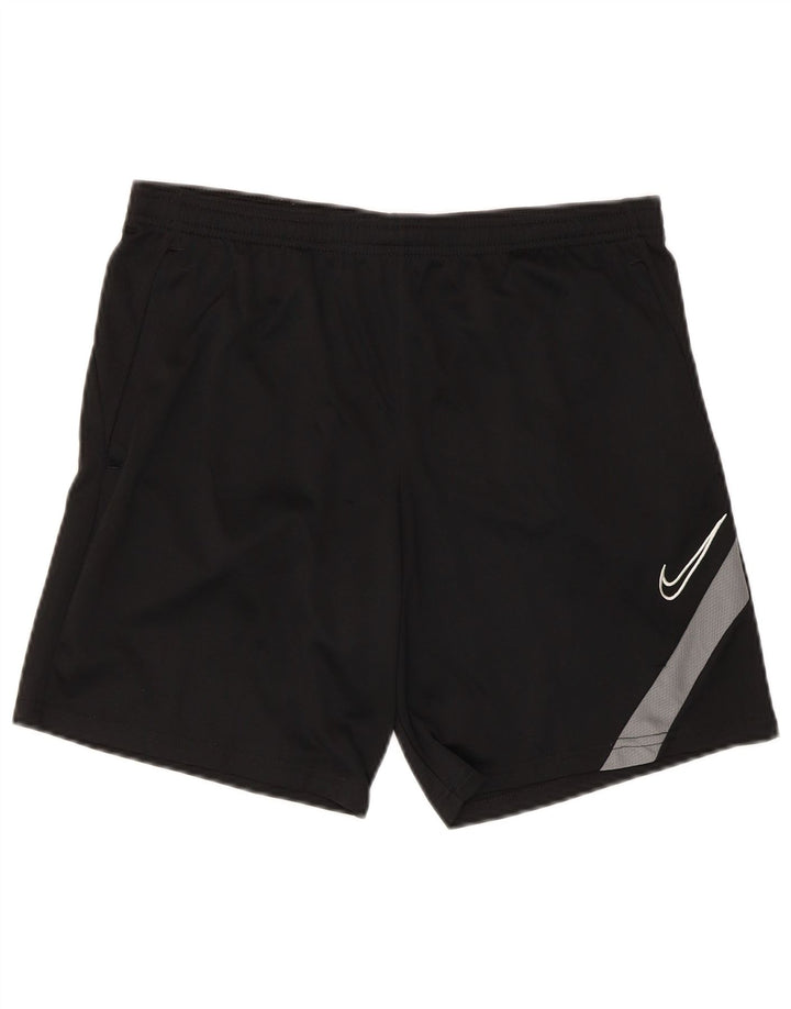 Мужские спортивные шорты Nike Dri Fit среднего размера, полиэстер с цветными блоками, средний черный