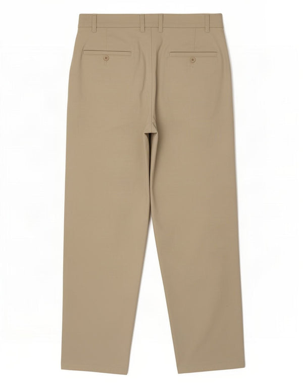 Vintage Mens Straight Chino Trousers W38 L30 Beige Cotton