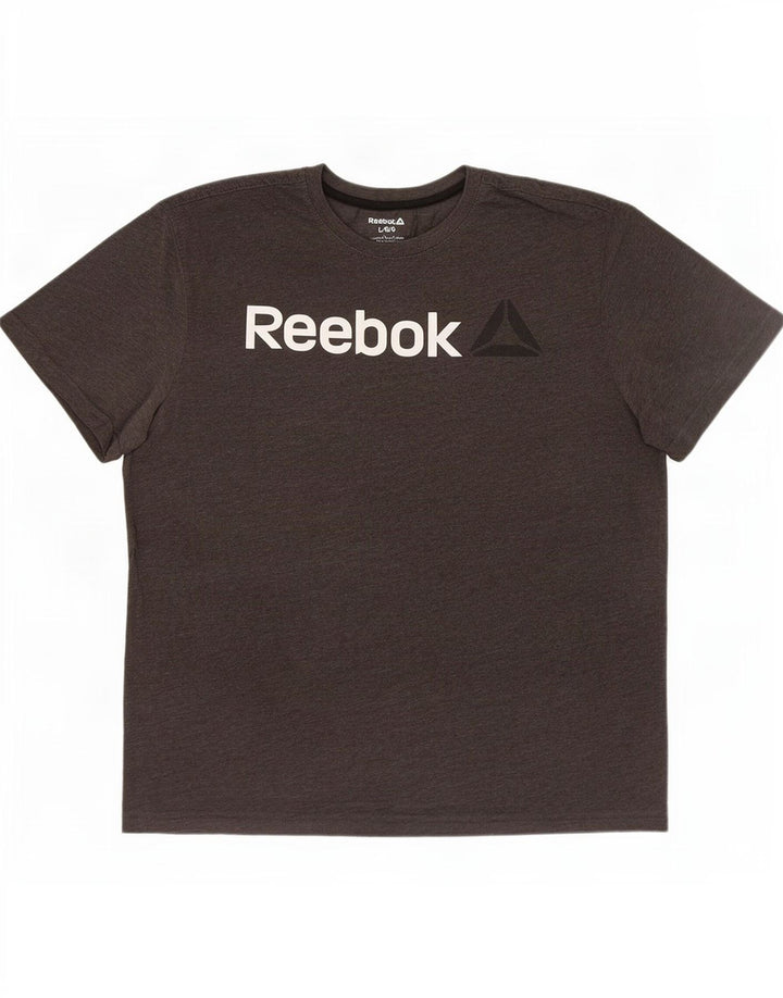 Мужская футболка с рисунком Reebok, большая, серая