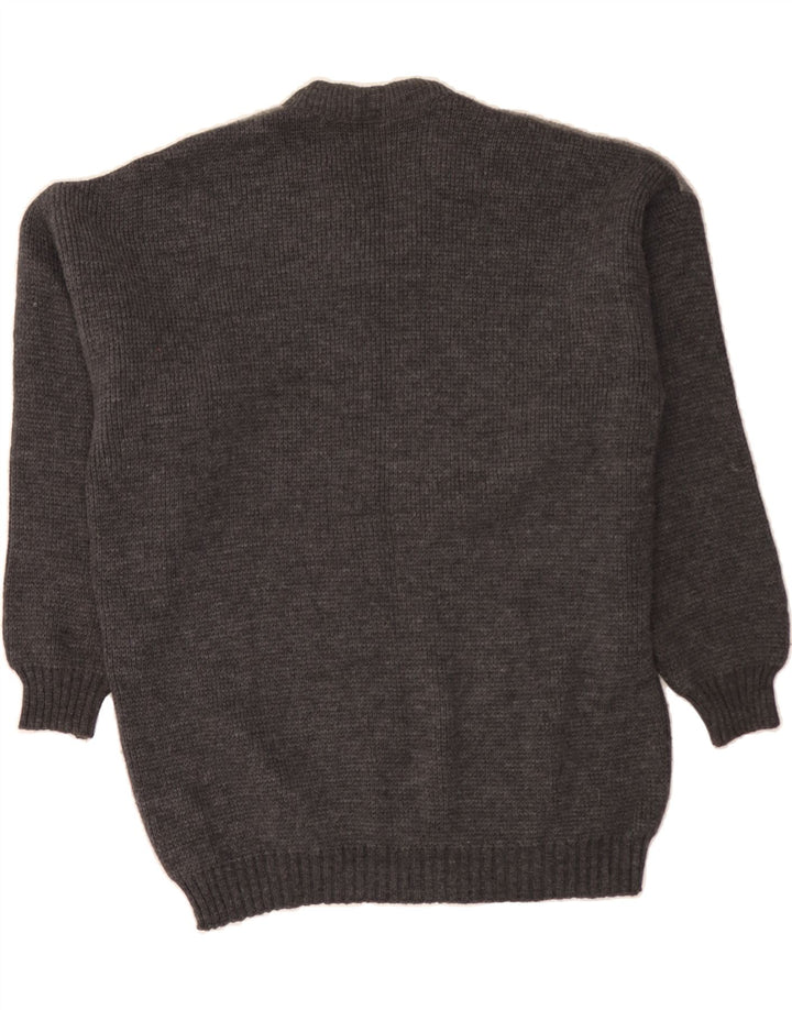 VINTAGE Mens V-Neck Jumper Sweater XL Grey Argyle/Diamond Wool Vintage Vintage and Second-Hand Vintage from Messina Hembry 