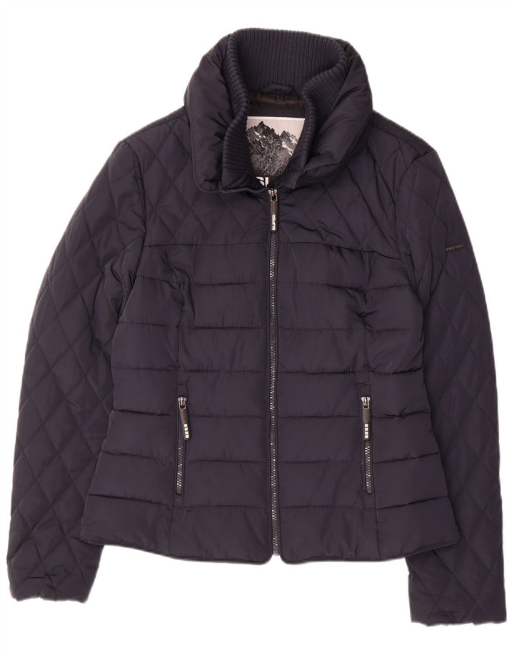 Женская стеганая куртка Superdry UK 14, средний темно-синий, полиэстер