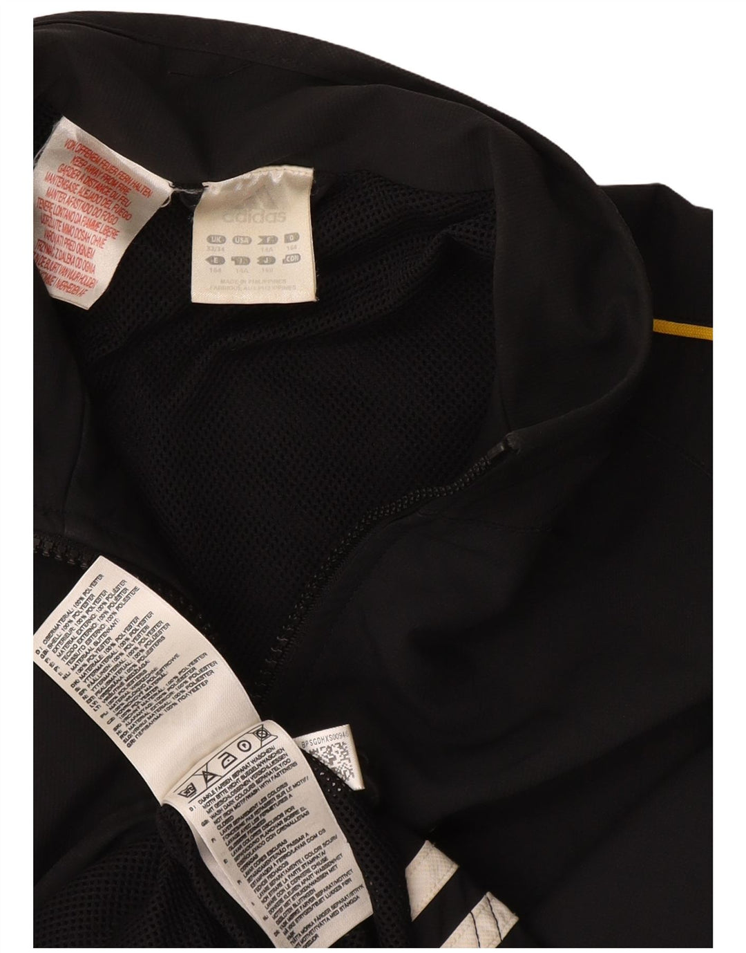 Спортивный костюм ADIDAS для мальчиков, верхняя куртка 13-14 лет, черный полиэстер