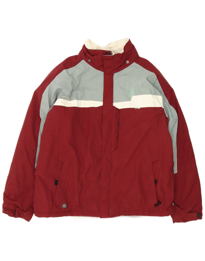 Мужская лыжная куртка Columbia UK 42 XL бордовый полиэстер с цветными блоками