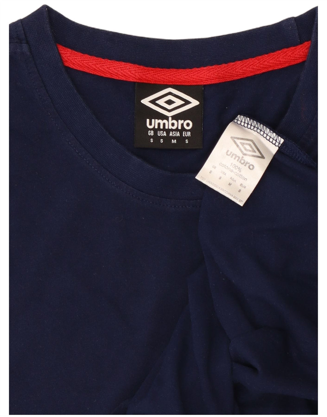 Мужская футболка Umbro, маленькая, темно-синяя, хлопковая