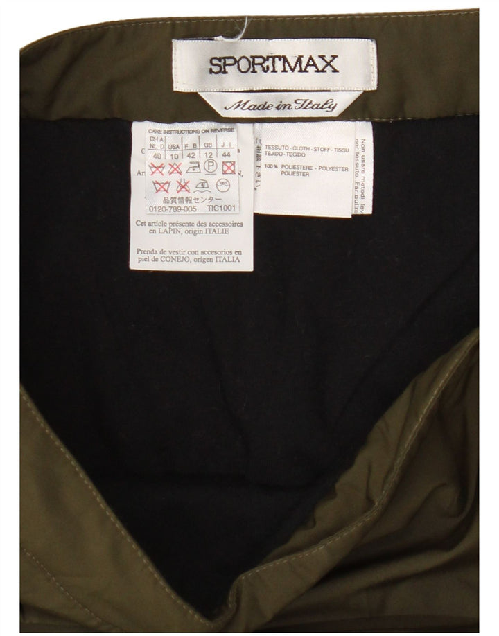 Юбка миди женская Sportmax UK 12 Medium W30 Зеленый полиэстер