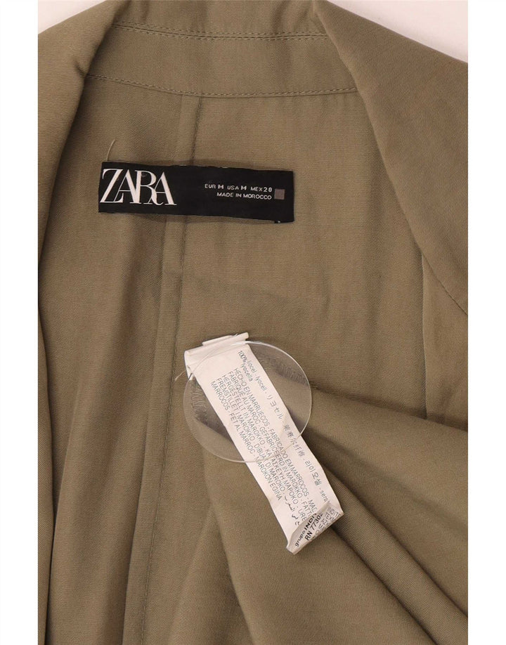 Женское открытое пальто Zara UK 14, средний хаки, лиоцелл