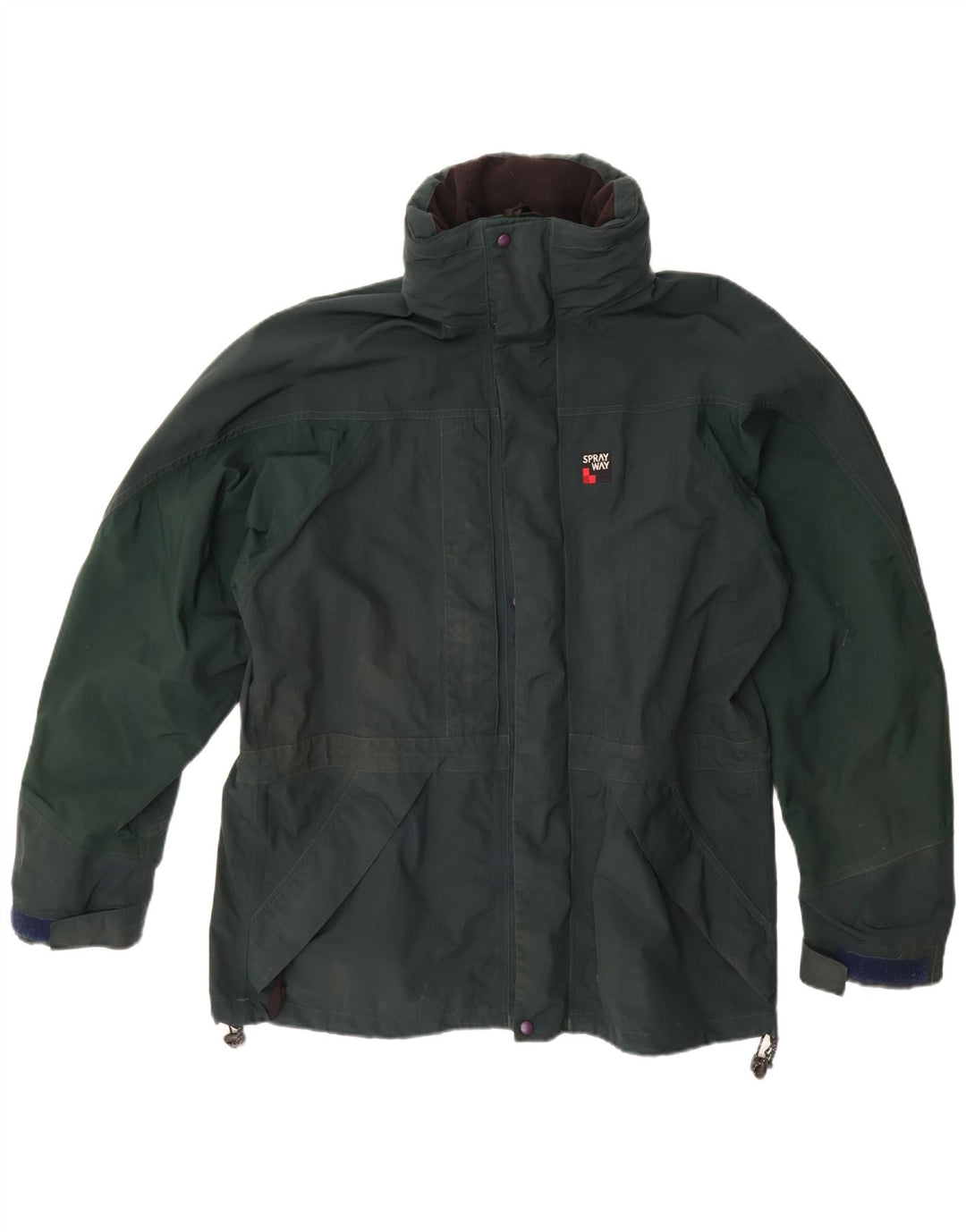 Мужская дождевик с капюшоном SPRAYWAY UK 38, средний зеленый полиамид