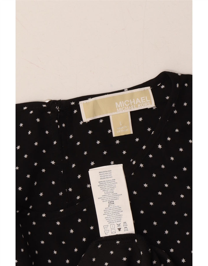 MICHAEL KORS Womens Long Sleeve Blouse Top UK 16 Large Black Spotted Vintage Michael Kors and Second-Hand Michael Kors from Messina Hembry 