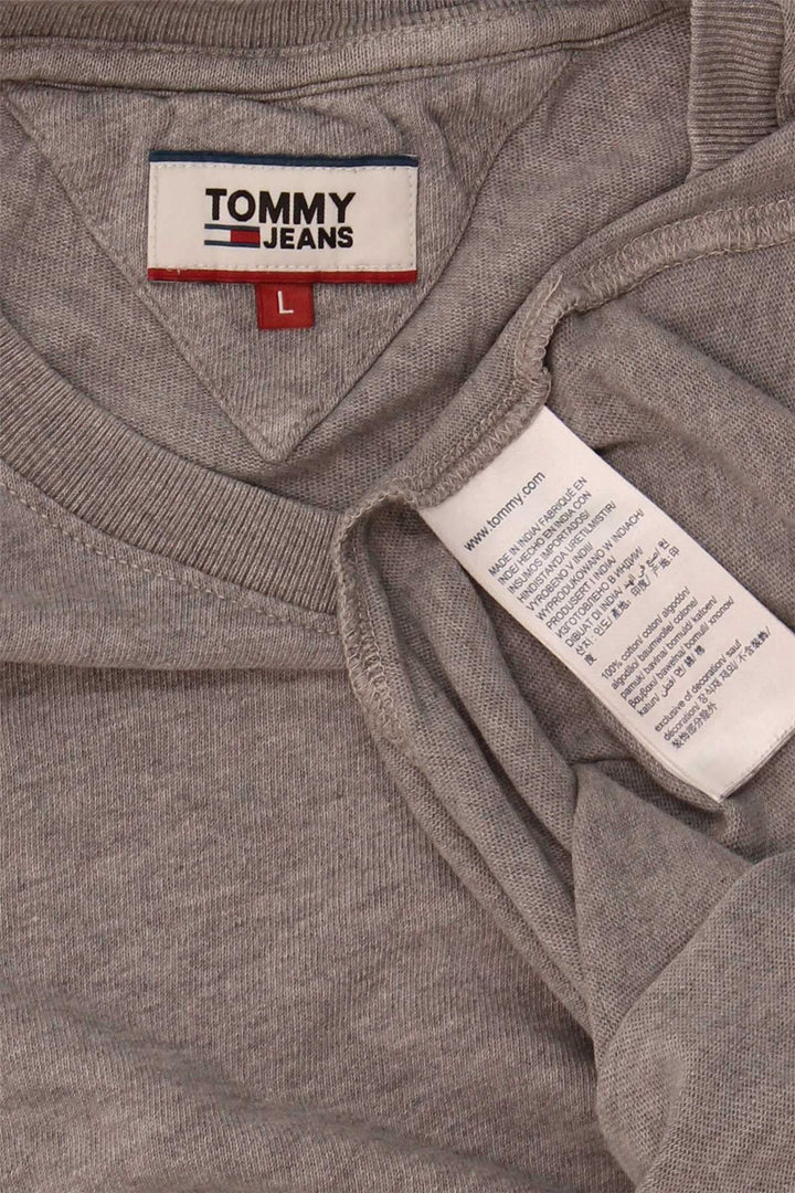 TOMMY HILFIGER Mens T-Shirt Top Large Grey Cotton