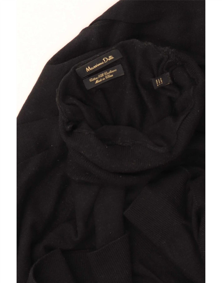 Женский джемпер с высоким воротником Massimo Dutti, большой черный хлопок, Великобритания 16