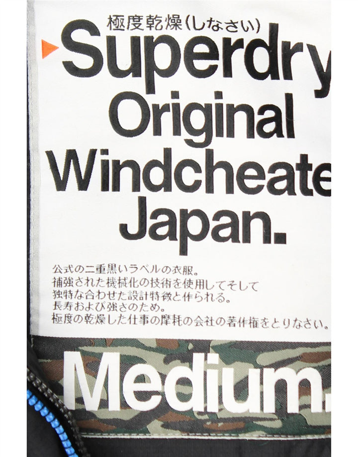 SUPERDRY Женская ветровка с графическим рисунком UK 14 Средний Черный