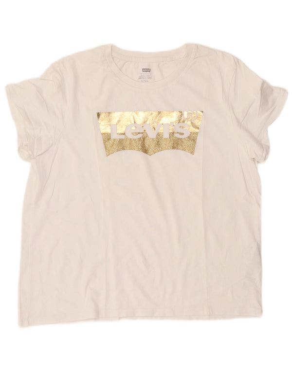 Женская футболка с рисунком Levi's Top UK 18 XL, белый хлопок