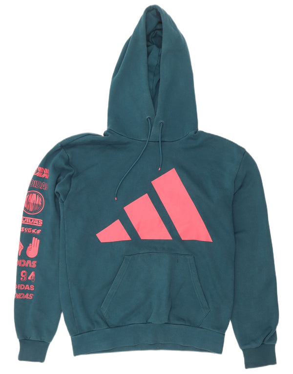 Мужской джемпер с капюшоном Adidas с рисунком, маленький синий, хлопок