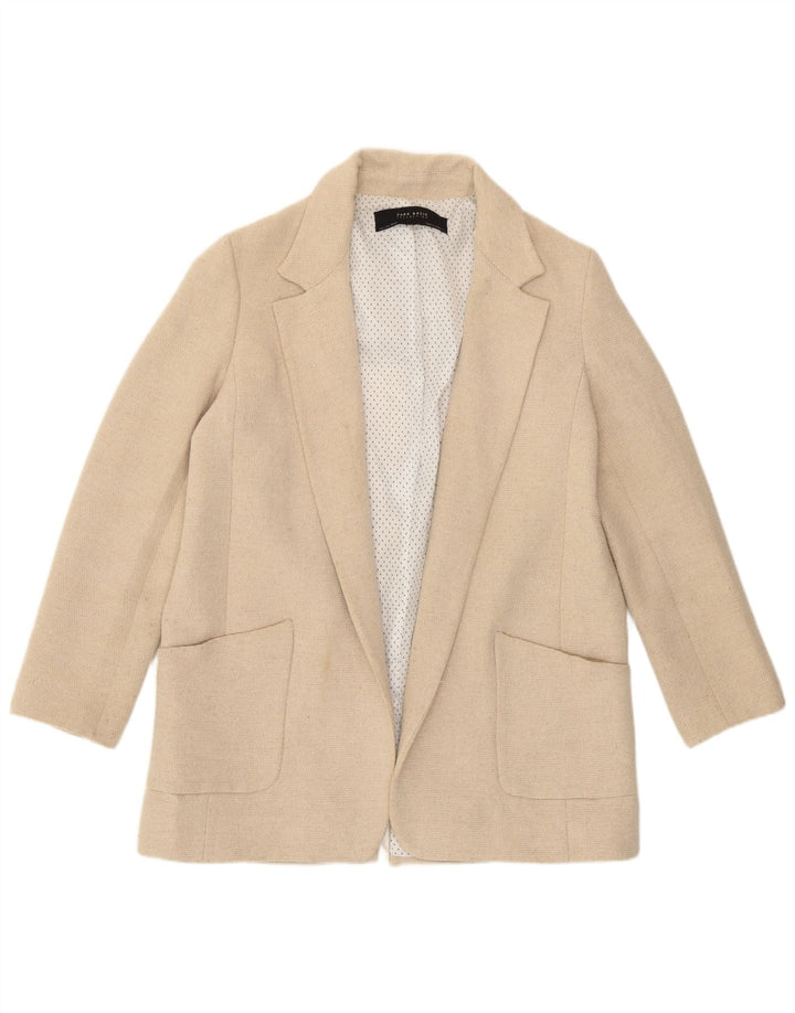 Женский открытый пиджак Zara UK 16, большой белый цвет