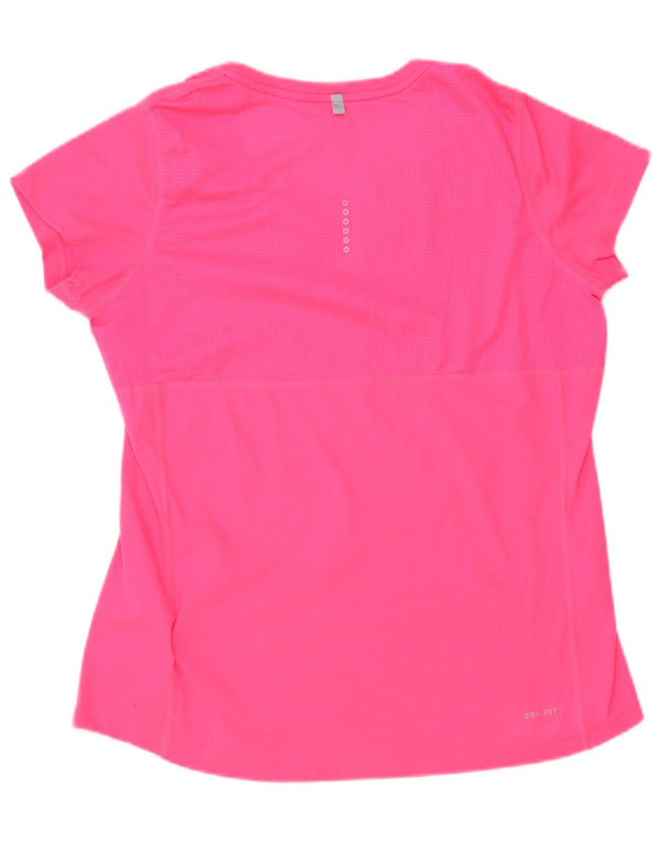 Женская футболка Nike Dri Fit Top UK 14, большой розовый полиэстер