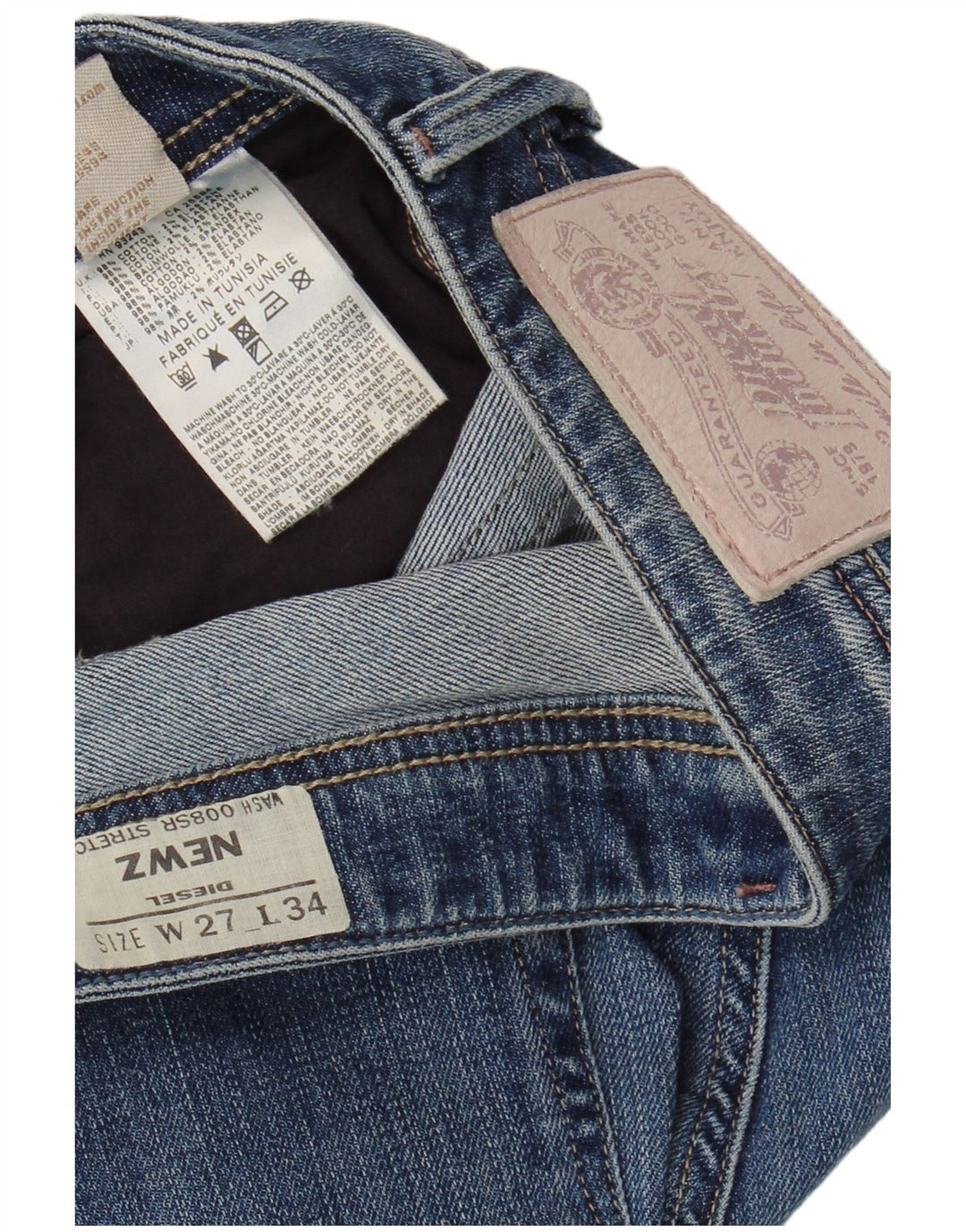 Женские прямые узкие джинсы Diesel Newz W27 L34, синий хлопок