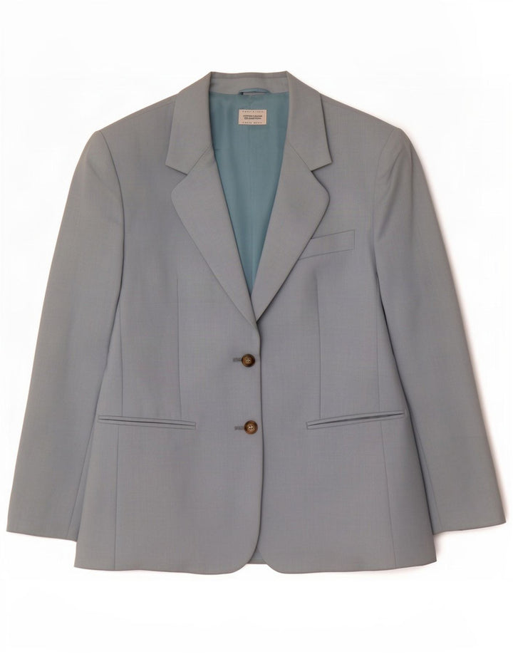 Женский пиджак Benetton на 2 пуговицах IT 42, средний синий, шерсть