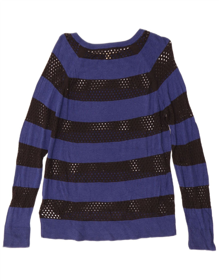 Женский джемпер с вырезом «лодочка» MICHAEL KORS UK 12, средний синий в полоску