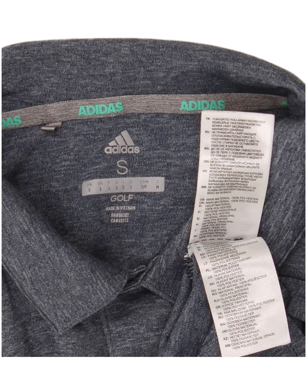 Мужская рубашка-поло для гольфа Adidas, маленькая синяя, полиэстер