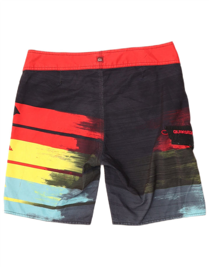 Мужские шорты для плавания Quiksilver с рисунком, средние, разноцветные в полоску