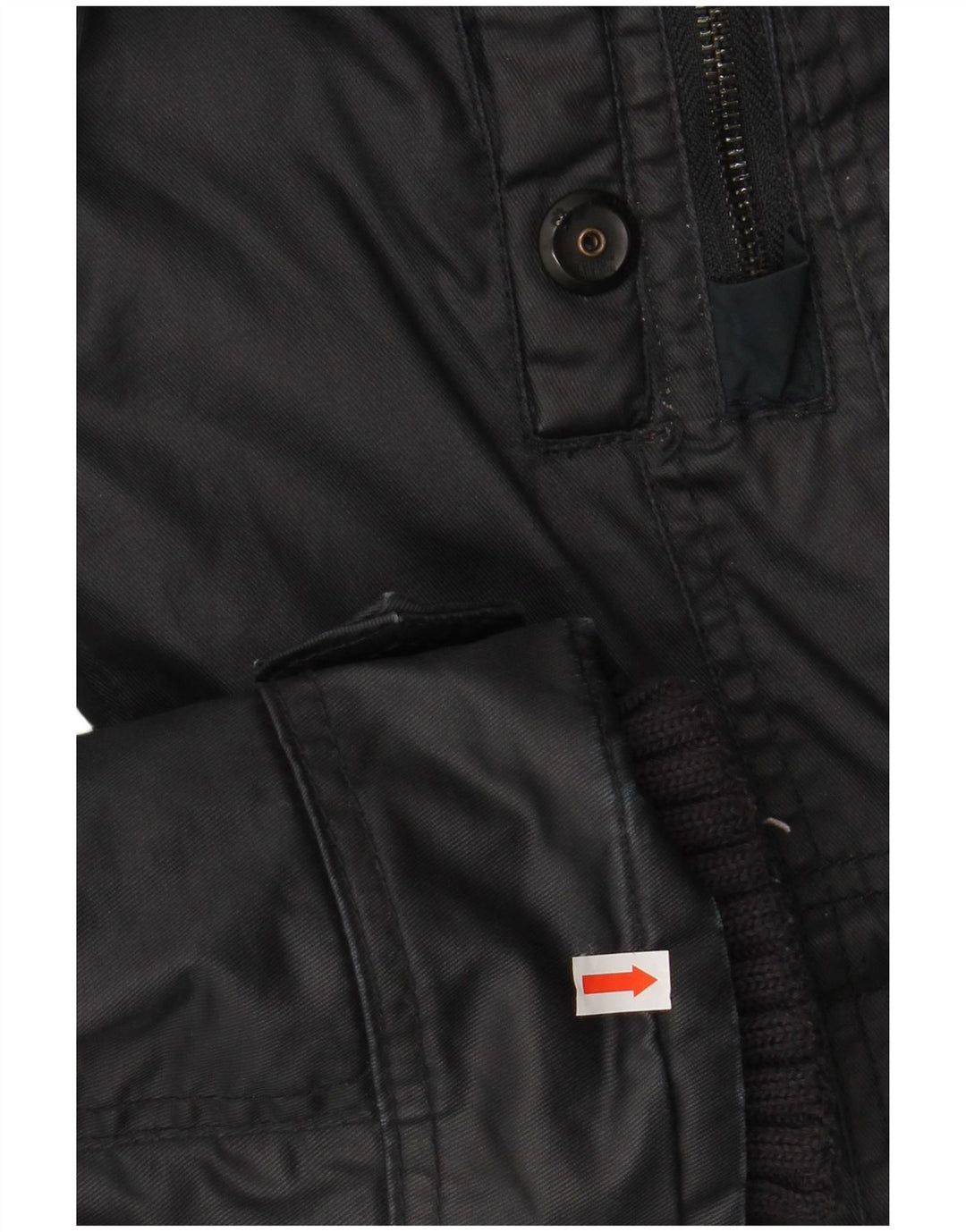 KHUJO Womens Hooded Parka Jacket UK 14 Medium Navy Blue Cotton