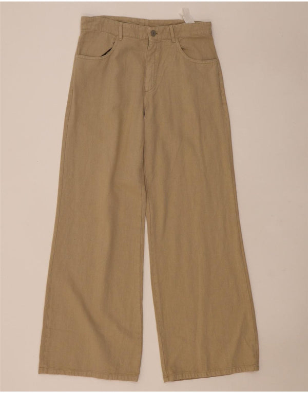 Женские широкие джинсы Massimo Dutti EU 38 Small W28 L31 Хаки Хлопок