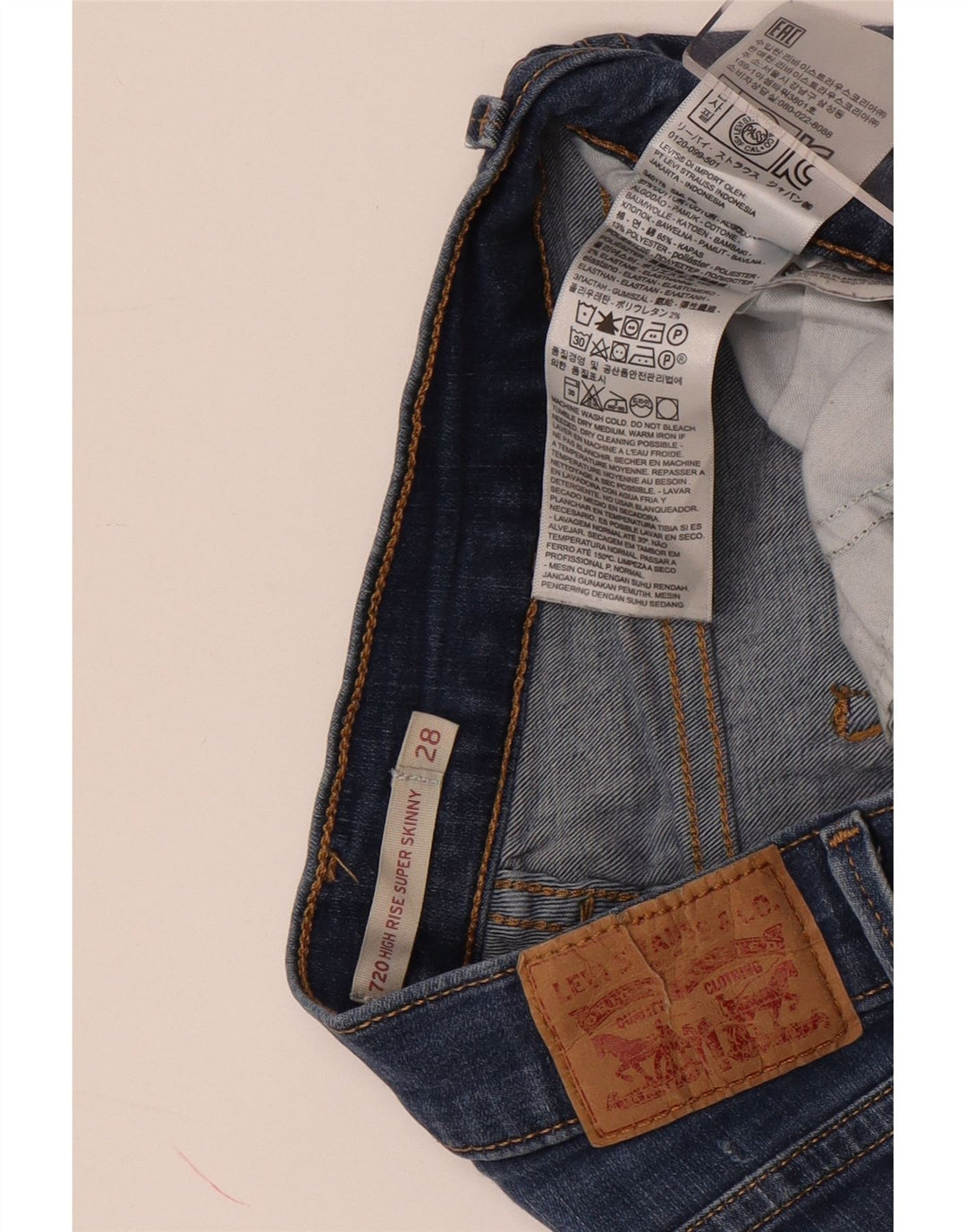 Женские джинсовые шорты LEVI'S 720 с высокой посадкой W28, средний синий, хлопок
