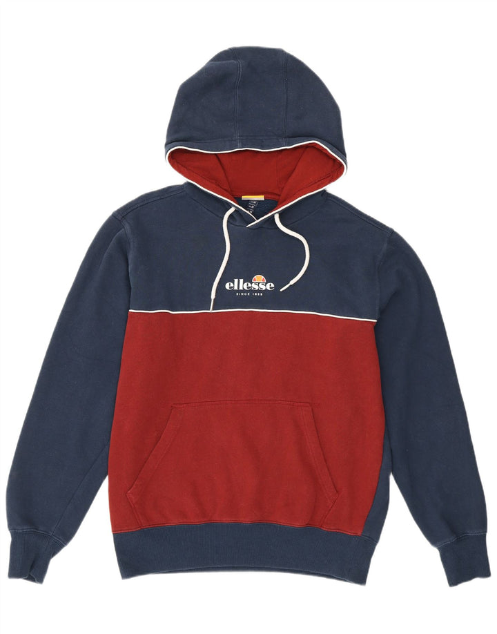 Мужской джемпер с капюшоном Ellesse, средний темно-синий, хлопок с цветными блоками