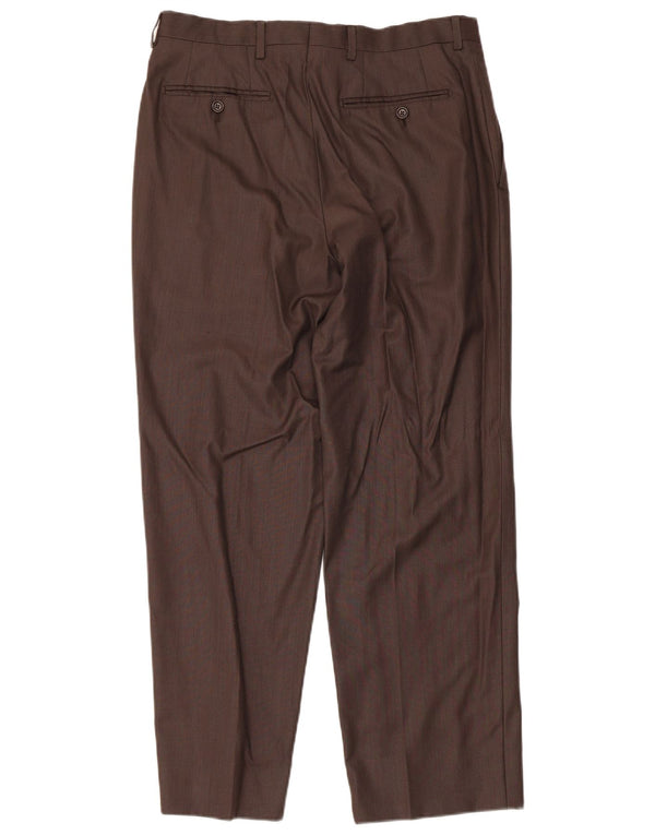 Мужские прямые костюмные брюки Massimo Dutti EU 42, большие W32 L28, коричневые