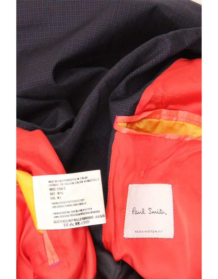 Мужской пиджак Paul Smith с 2 пуговицами IT 44 XS Темно-синий в клетку, шерсть