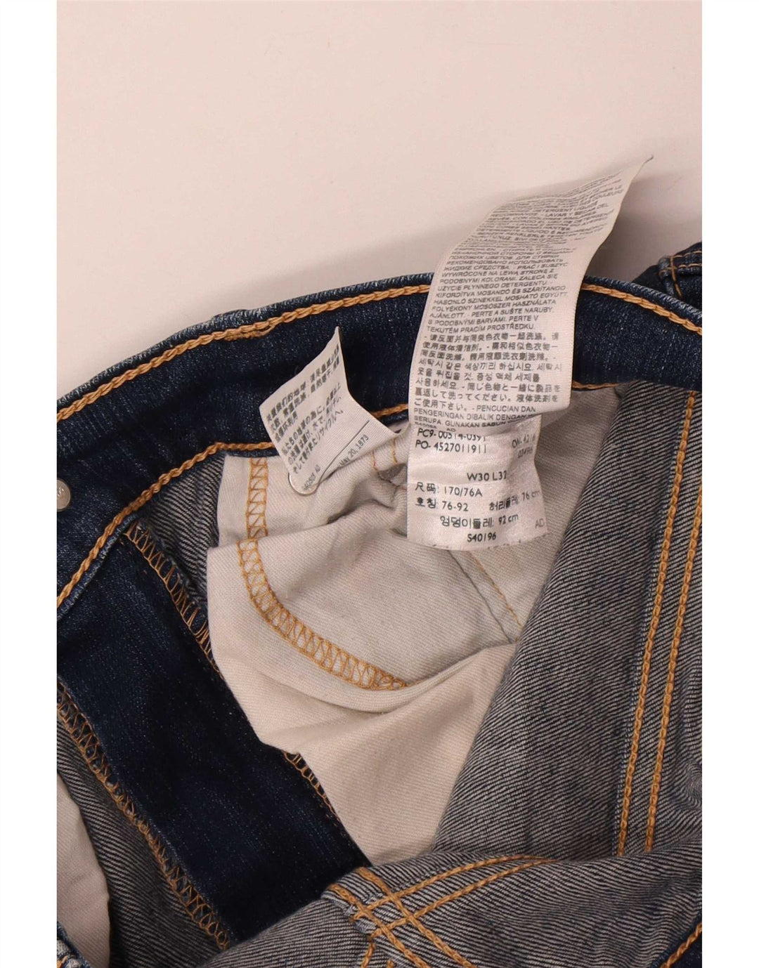 Мужские прямые джинсы Levi's 514 W30 L32 темно-синие, хлопок