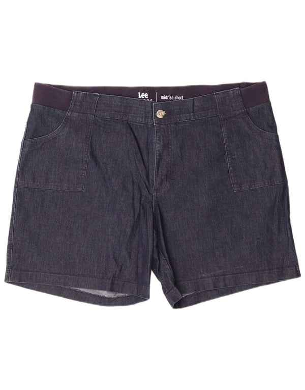 Женские джинсовые шорты LEE Riders со средней посадкой США 22 2XL W44 L7 Темно-синие хлопковые
