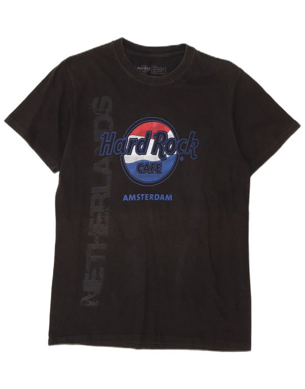 Hard Rock Cafe Mens Amsterdam Graphic T-Shirt Top Small Black Cotton