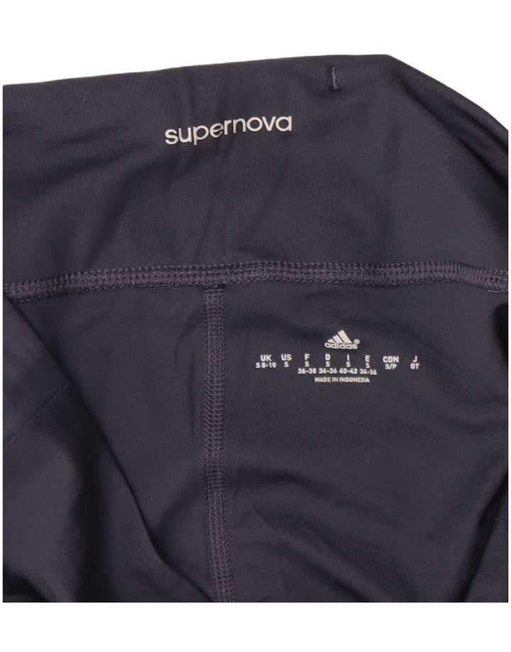 Женские леггинсы-капри Adidas Supernova UK 8/10, маленькие темно-синие, полиэстер