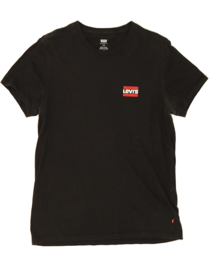 LEVI'S Mens Slim T-Shirt Top Large Black Cotton Vintage Levi's and Second-Hand Levi's from Messina Hembry 