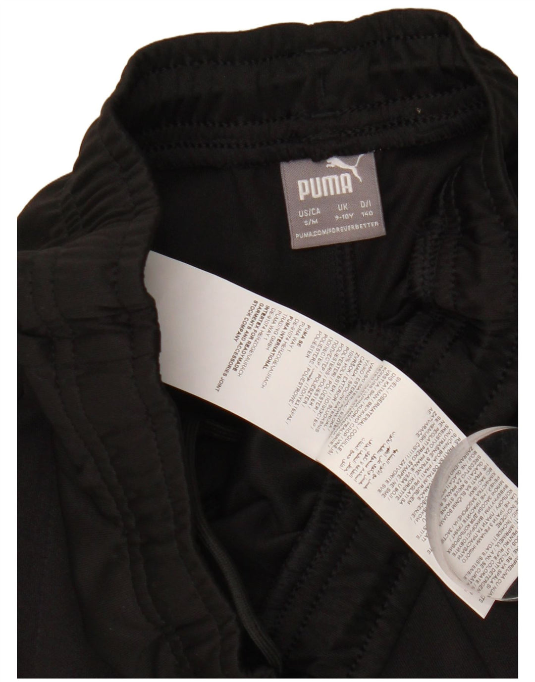 Спортивные брюки Puma для девочек 9–10 лет, черные, полиэстер с цветными блоками