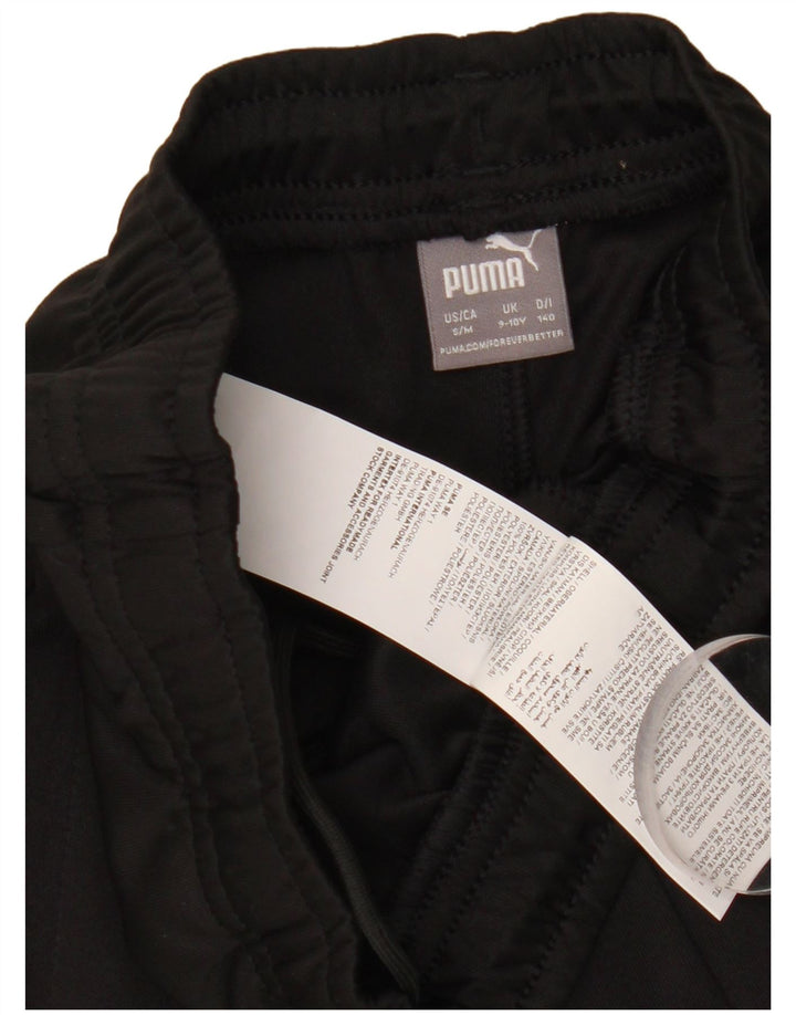Спортивные брюки Puma для девочек 9–10 лет, черные, полиэстер с цветными блоками